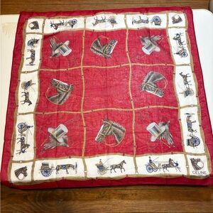 Celine Burgundy Equestrian Scarf